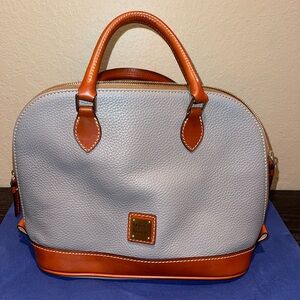 Dooney & Bourke Gray and Tan Leather Satchel